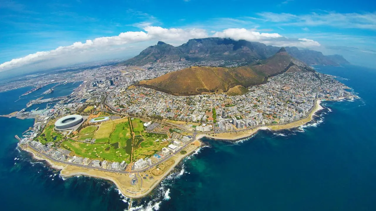 vue de cape town depuis un hélicoptère