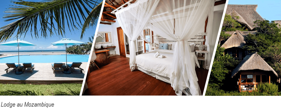 lodge au mozambique surplombamt la mer avec piscine et grande chambre