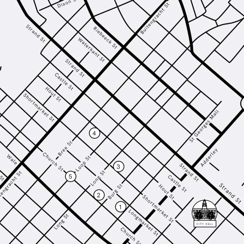 Plan de la ville avec les numéros des galeries du programme guidé