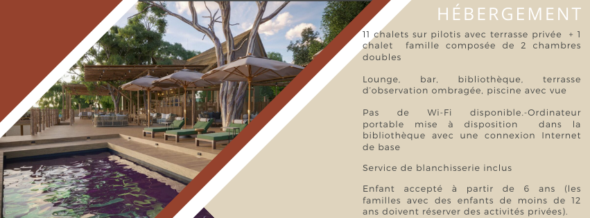 Détail des commodités de savuti safari lodge au botswana 