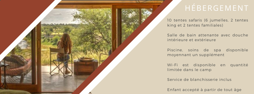 Détail des commodités du lodge Meno a Kwena au botswana