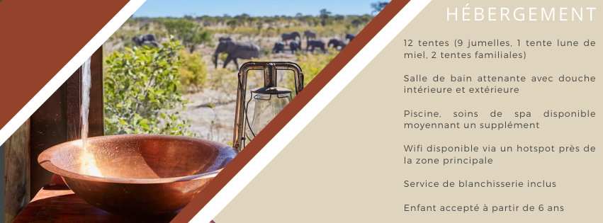 Détail des commodités de l'hébergement au botswana 