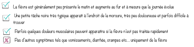 Liste des symptômes de la fièvre à tiques africaines