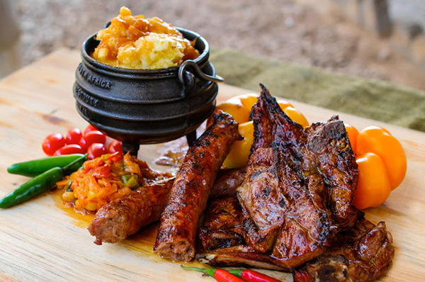 Viande namibienne grillée au brai et mijotée dans un potjie