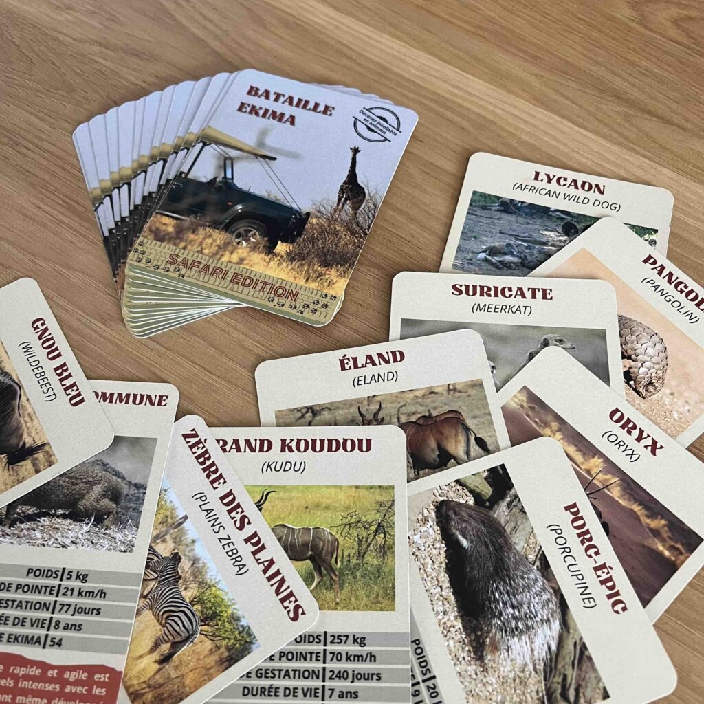 Parmi nos goodies vacances 2025, les cartes du jeu la bataille Ekima