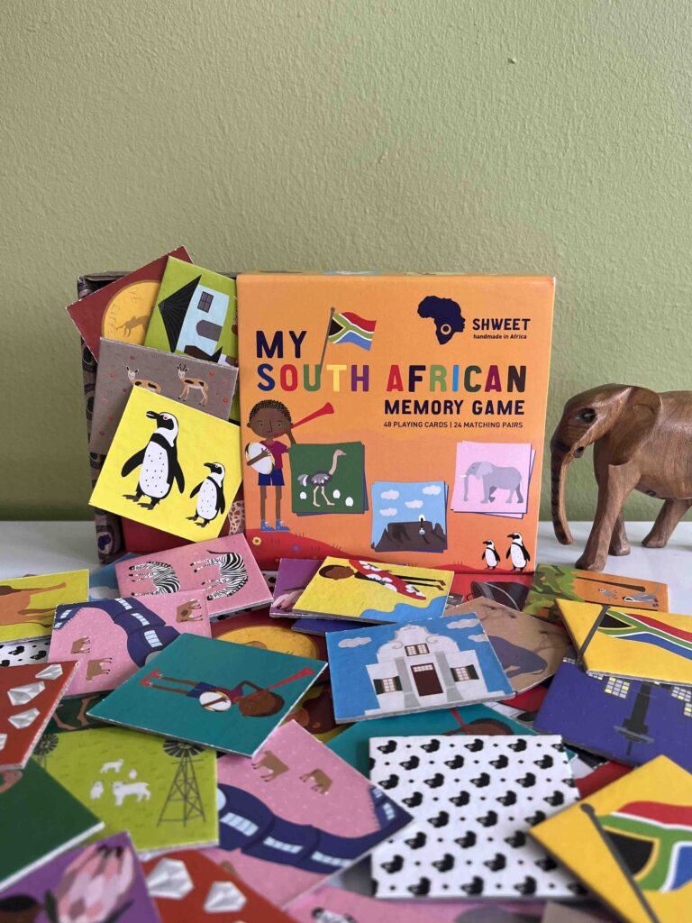 Zoom sur les cartes colorées du jeu Memory spécial Afrique du Sud